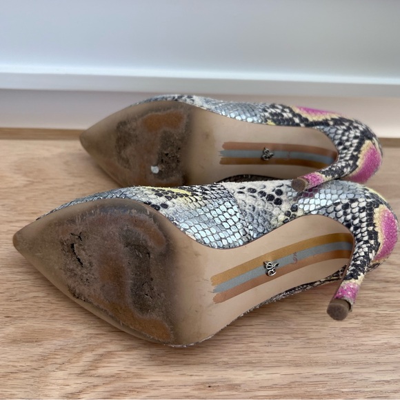 Sam Edelman Danna Lilac yellow snake print high heel 6.5 - Picture 8 of 10